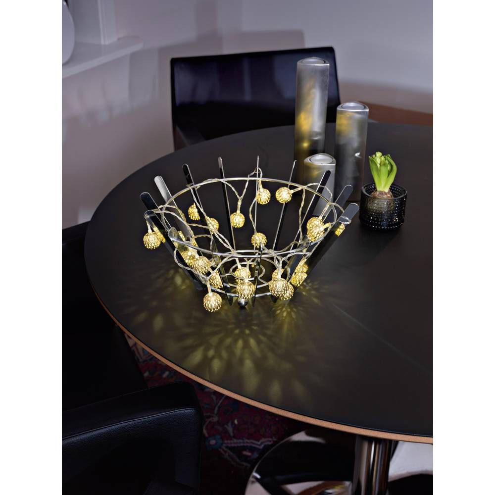 KONSTSMIDE Lichterkette LED Dekolichterkette, kleine goldfarbene Metallbälle 3158-803