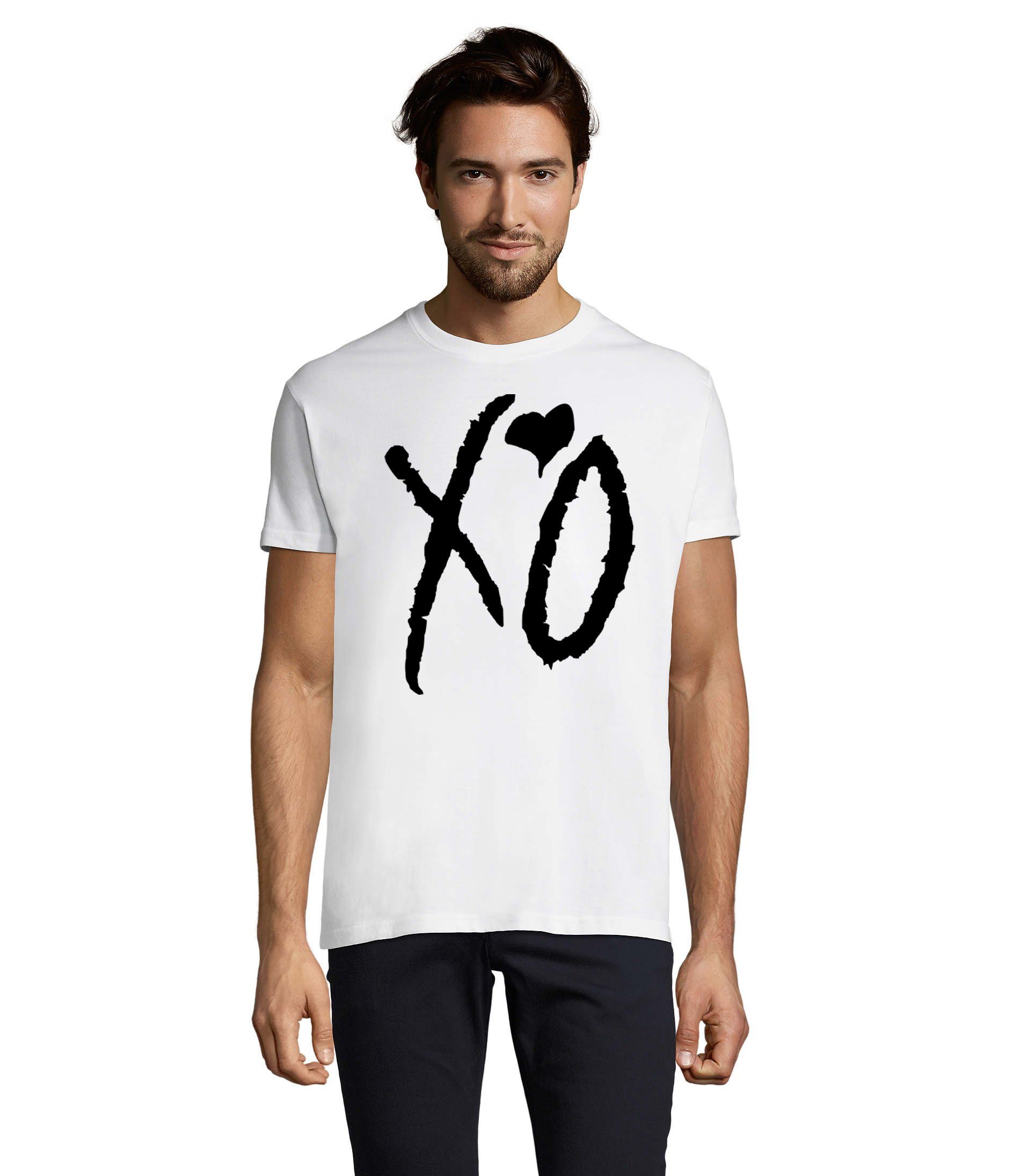 Fan Festival Weeknd Herren Musik & Blondie Weiß Starboy Kisses Brownie T-Shirt Hugs XO