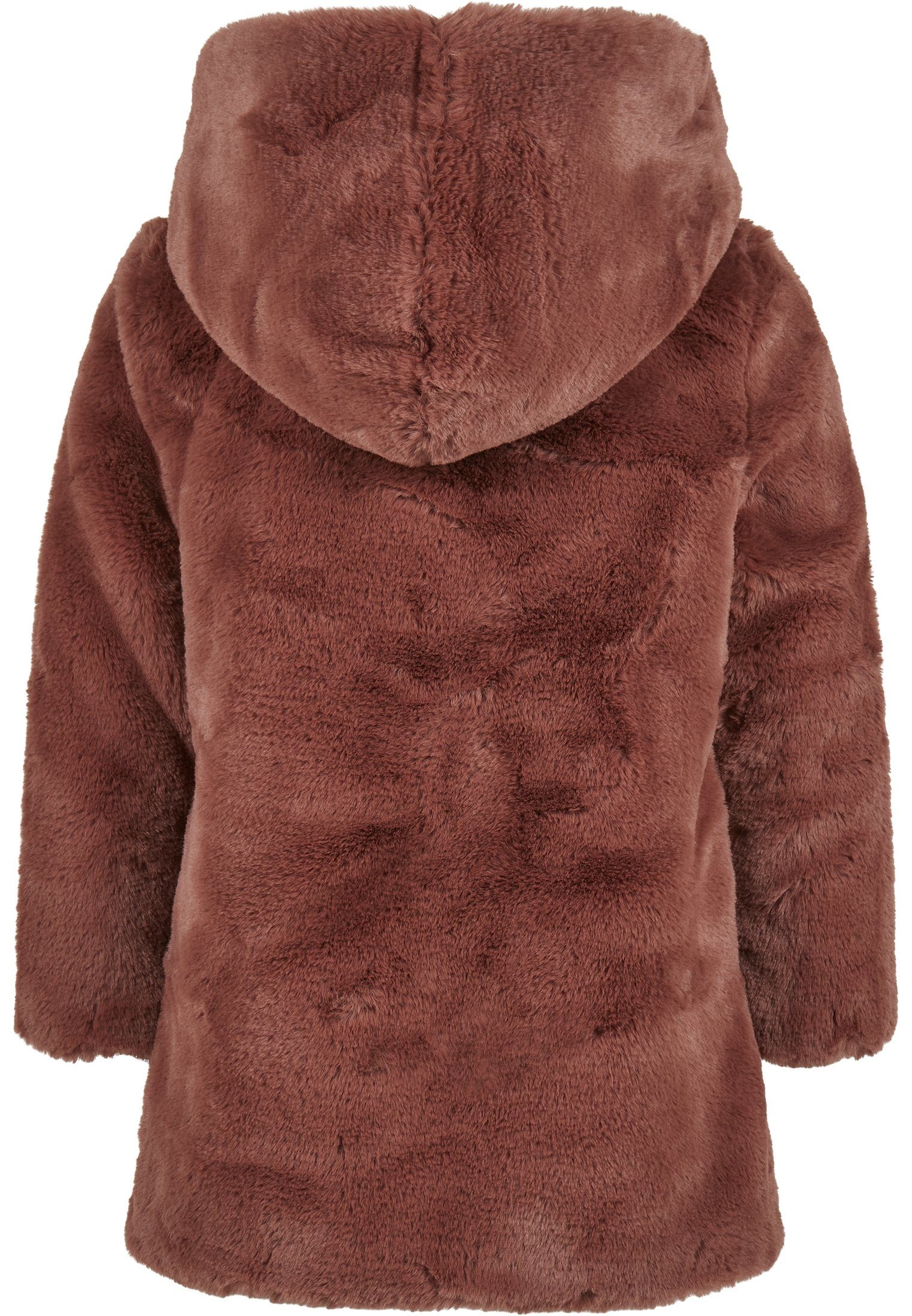 URBAN CLASSICS Winterjacke Damen Coat (1-St) Hooded Teddy Girls darkrose