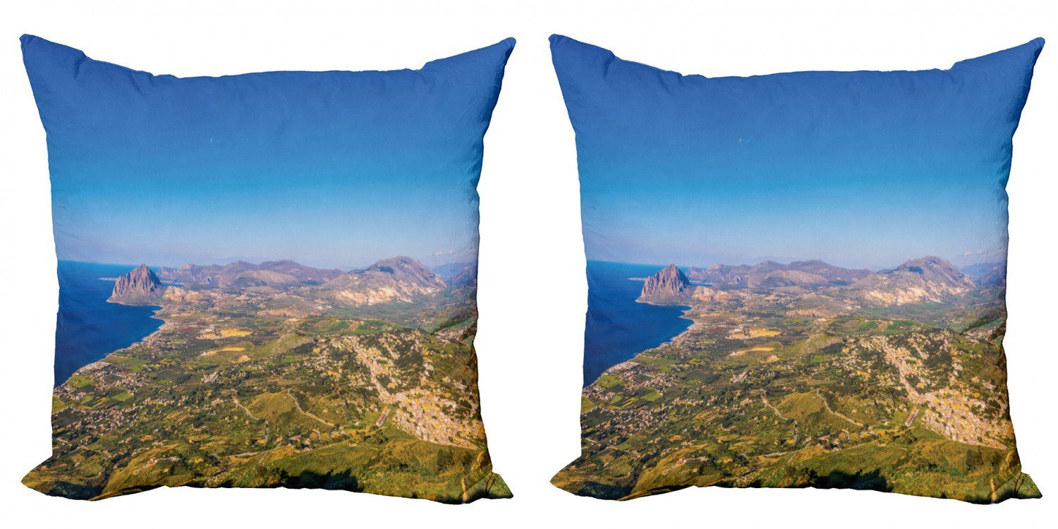 Digitaldruck, Modern Faszinierende Sizilien Küste (2 Stück), sizilianische Abakuhaus Doppelseitiger Accent Kissenbezüge