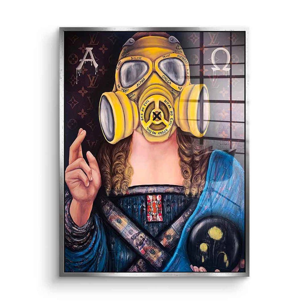 DOTCOMCANVAS® Acrylglasbild No Evil - Acrylglas, Acrylglasbild No Evil Jesus Christ Jesus Christus mit Atemmaske