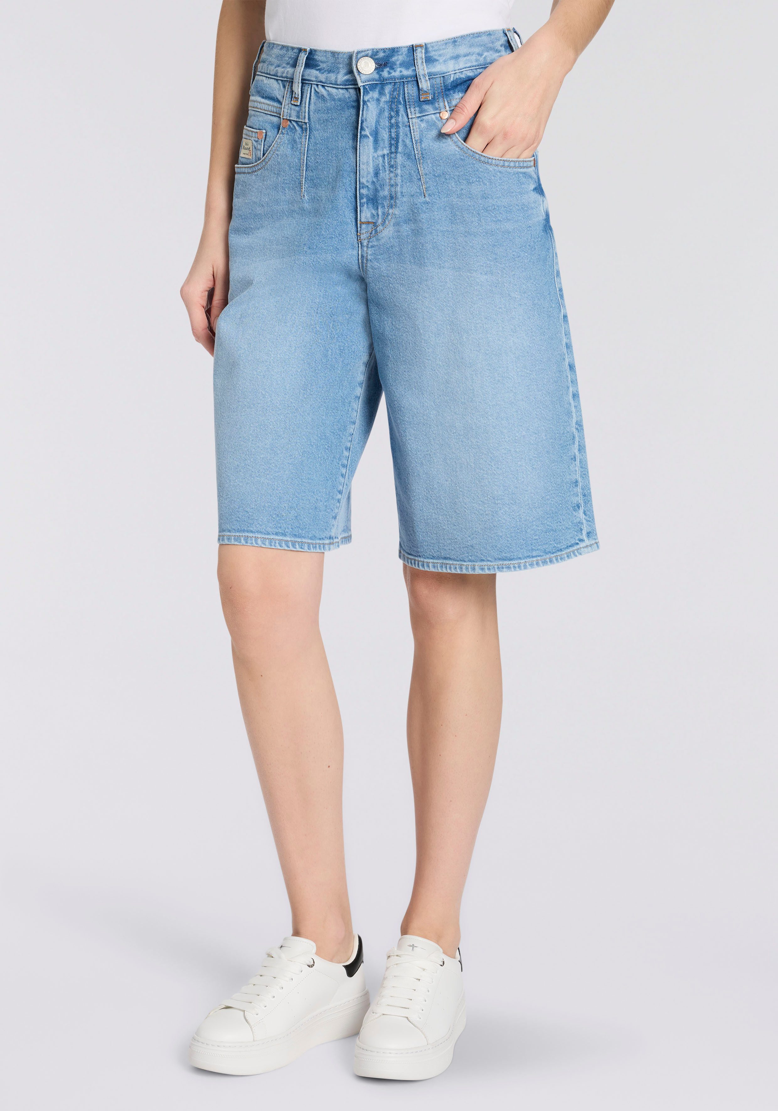 Herrlicher Jeansbermudas Brooke Bermuda Denim mit weitem Bein