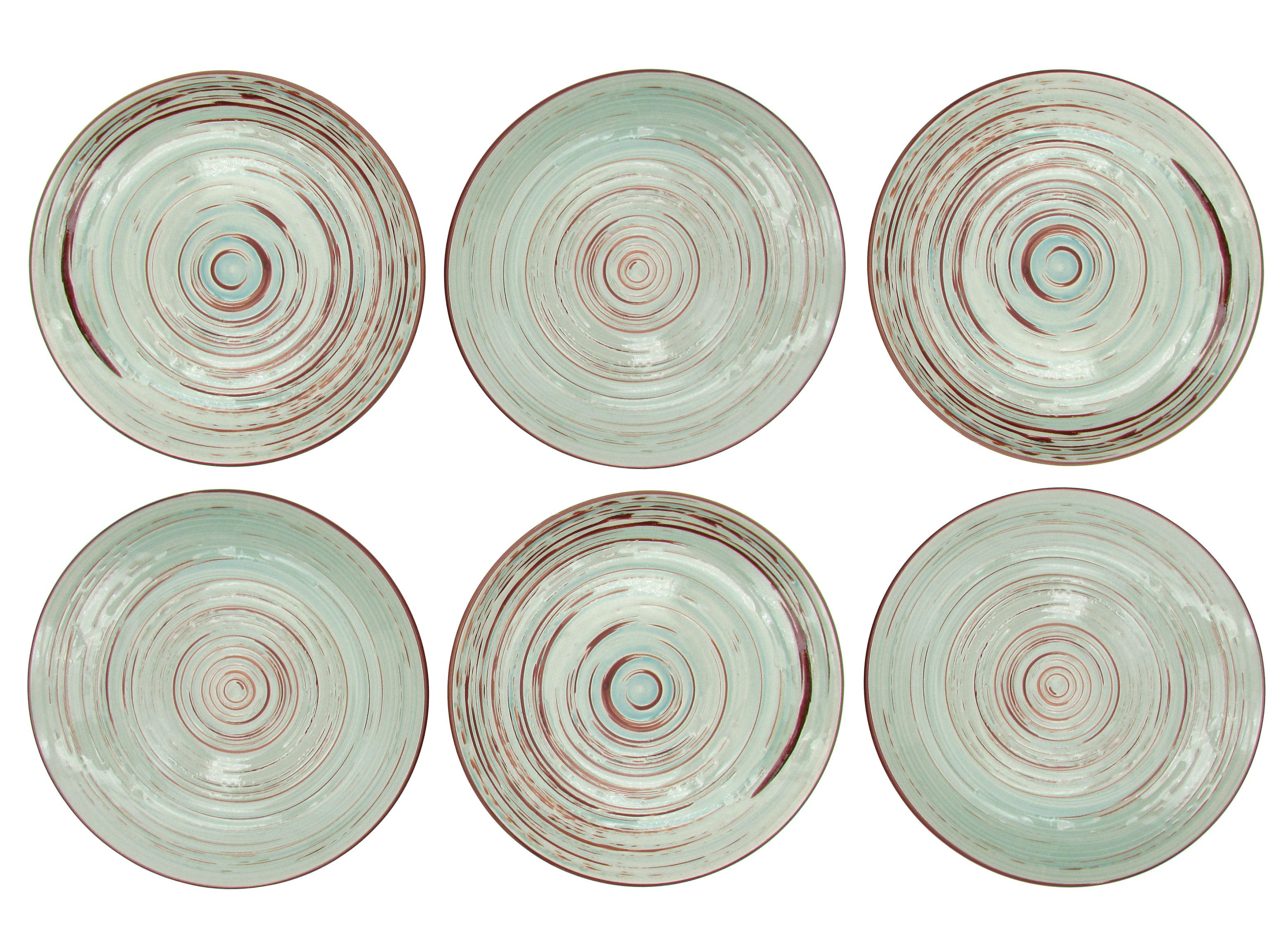 steinwohn Frühstücks-Geschirrset Keramik Frühstücks-Service 12-/18-teilig für 4 oder 6 Personen (18-tlg), Vintage Look, Spülmaschinen- & Mikrowellengeeignet