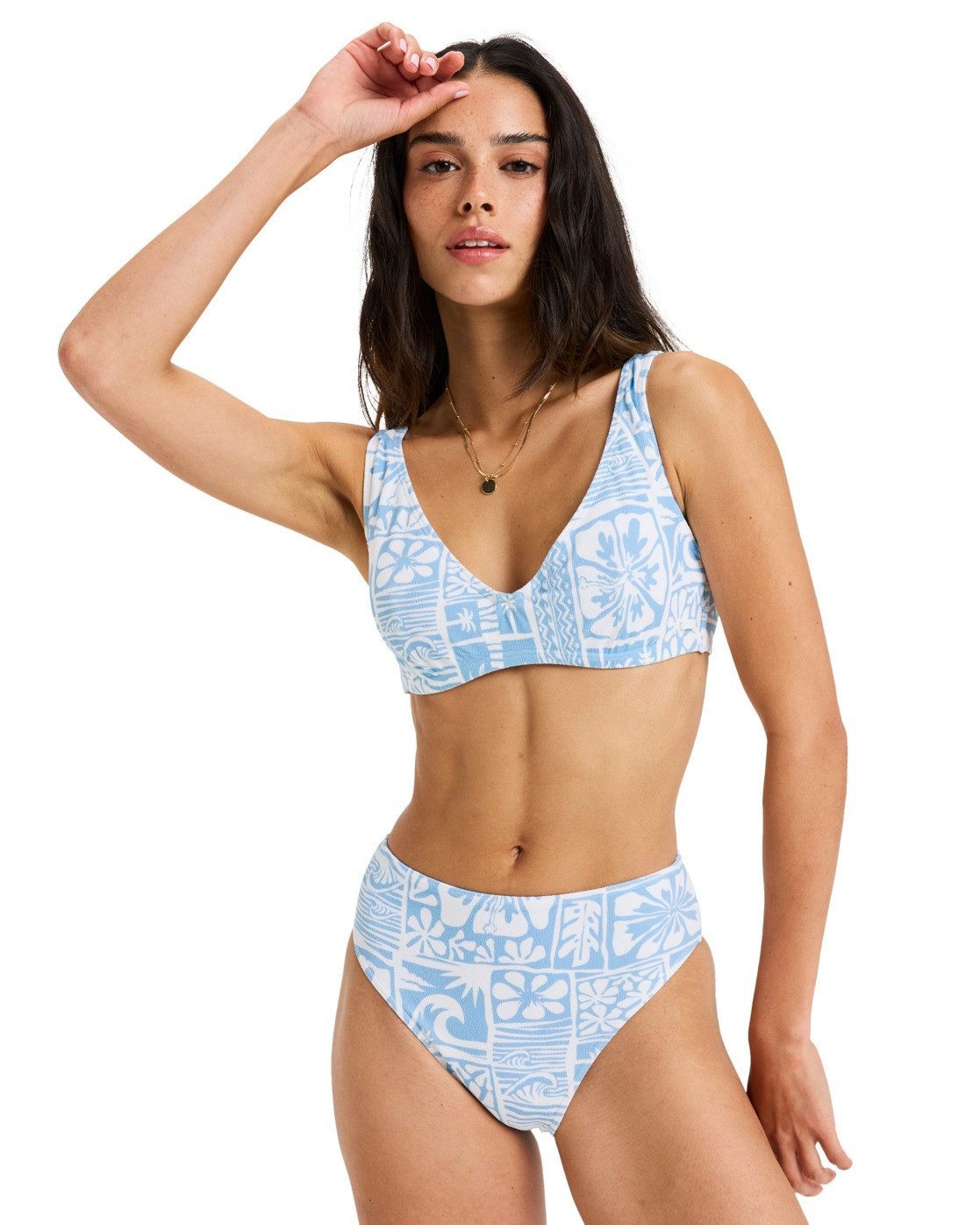 Roxy Bikini-Hose Flowers Wave Mid Waist Mod