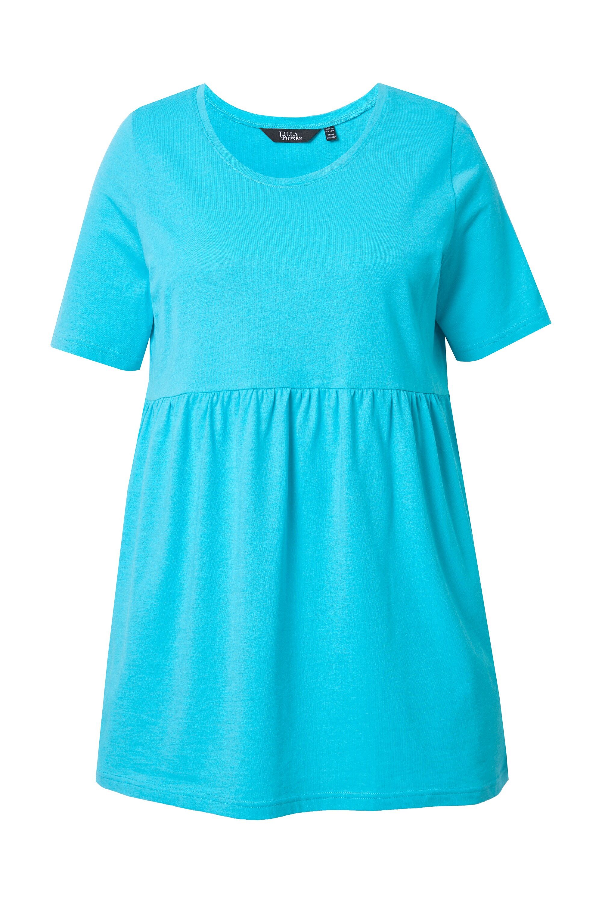 Longshirt T-Shirt A-Linie elastische Naht Rundhals Halbarm