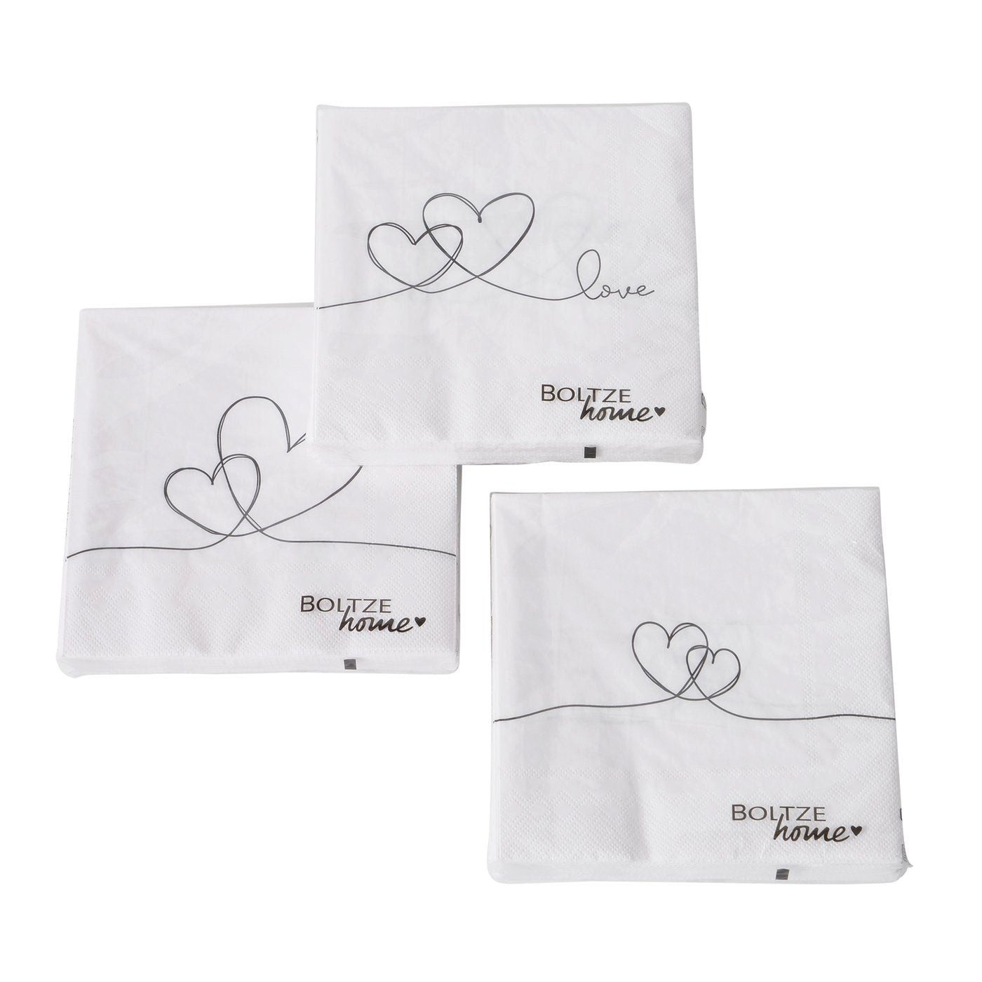 BOLTZE Papierserviette Servietten 16,5x16,5 cm "Herzen / Love" von Boltze Herz Liebe