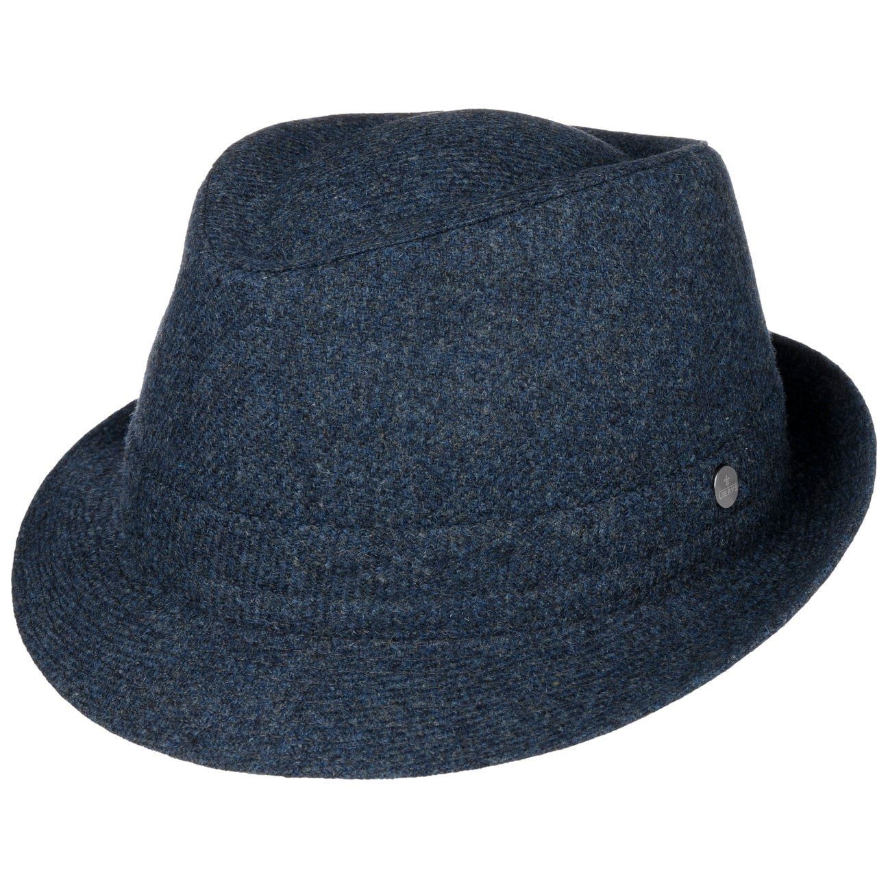 Futter, Wolltrilby Lierys mit in (1-St) blau Made Trilby Italy