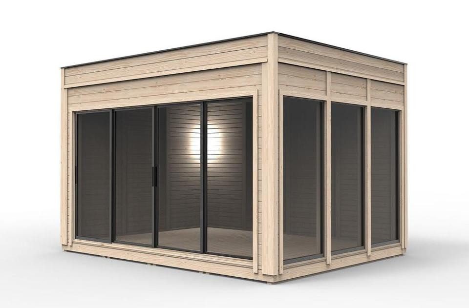 JVmoebel Gartenhaus Beige Mini Holzhaus für Garten und Camping, vielseitig nutzbar, (Camping Haus), Made in Europe