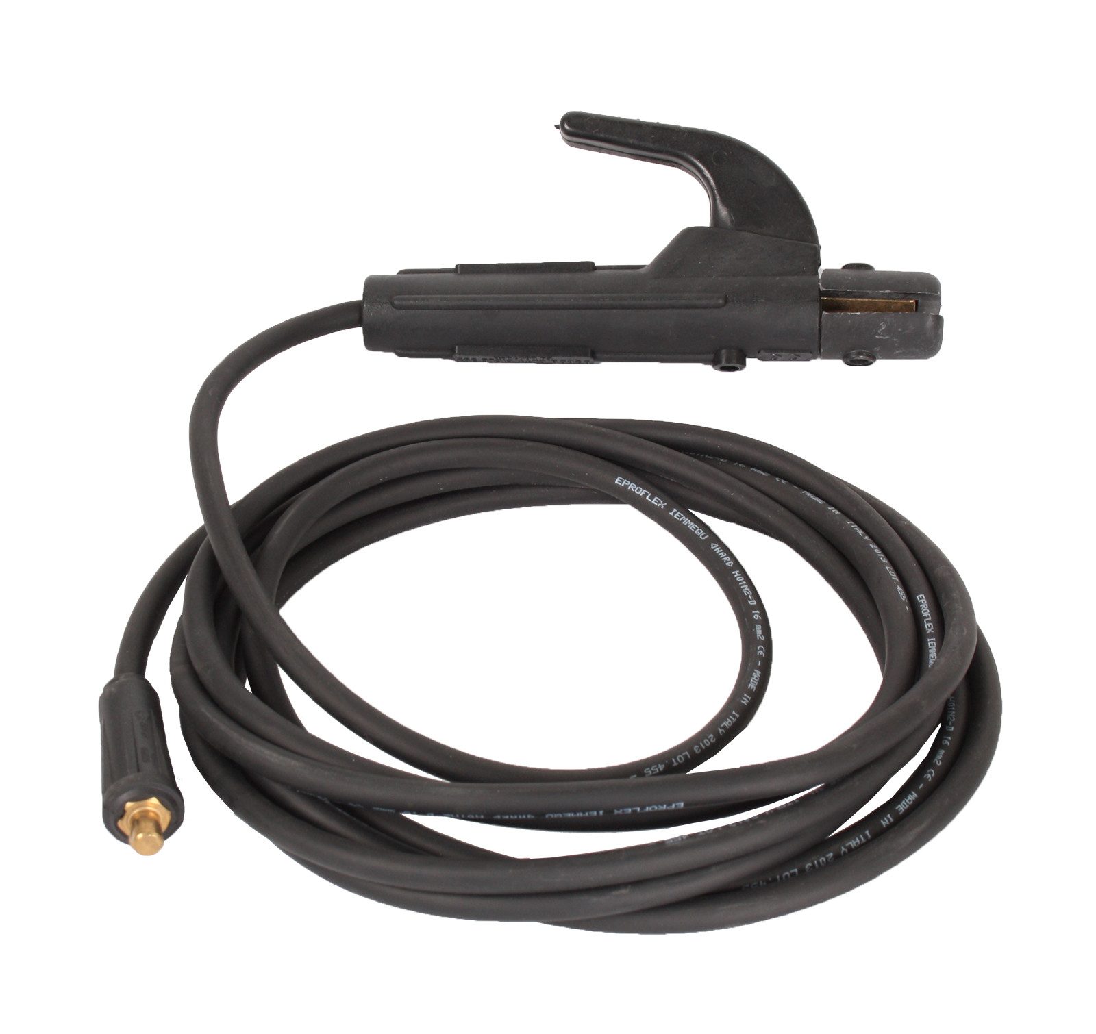 WELDINGER Elektroschweißgerät Kupfer-Schweißkabel 4m lang 25 mm² 9mm Dorn mit Elektrodenhalter 200A, Gummiqualität, Kabelquerschnitt 25 mm², 9 mm Dorn
