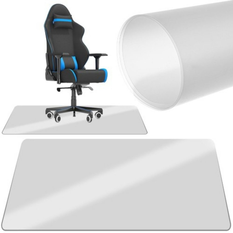 ISO TRADE Bodenschutzmatte Stuhlschutzmatte 100 x 140 cm,  Bürostuhlunterlage Bodenschutzmatte, 1-St., Bodenschutz, 100x140 cm  Universal Transparent, Abmessungen: (L x B x H): 100 x 140 x 0,05 cm