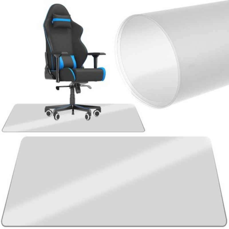 ISO TRADE Bodenschutzmatte Stuhlschutzmatte 100 x 140 cm, Bürostuhlunterlage Bodenschutzmatte, 1-St., Bodenschutz, 100x140 cm Universal Transparent