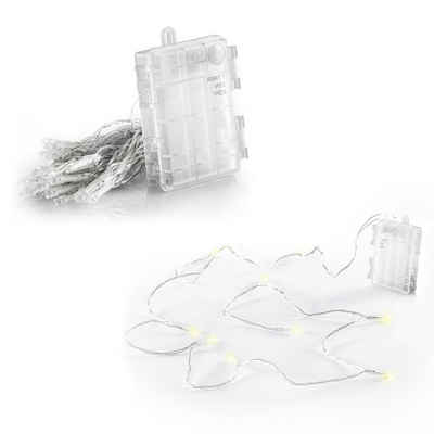 BigDean LED-Lichterkette LED Lichterkette 4,5m – 30 kaltweiße LEDs für innen + außen