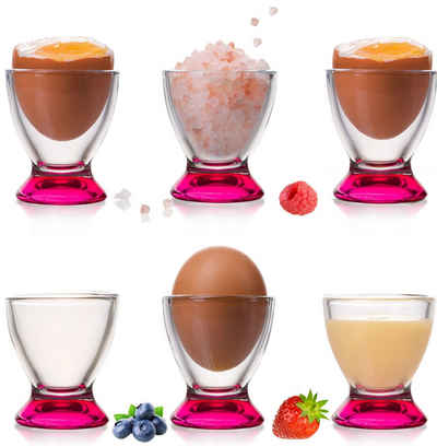 PLATINUX Eierbecher »Rosa Eierbecher«, (6 Stück), Set (6-Teilig) Eierständer Eierhalter Frühstück Egg-Cup Brunch Geschirrset