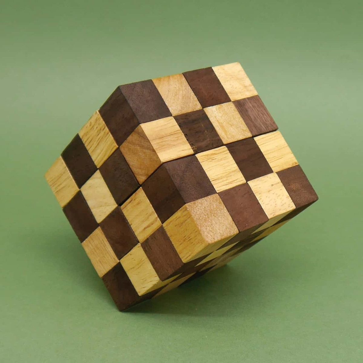 ROMBOL Denkspiele Spiel KING COBRA - Schlangenwürfel 4x4, Knobelspiel, Holzpuzzle