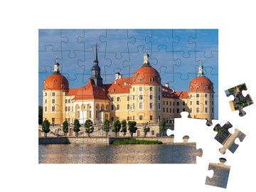 puzzleYOU Puzzle Barockschloss Moritzburg in der Nähe von Dresden, 48 Puzzleteile, puzzleYOU-Kollektionen Burgen