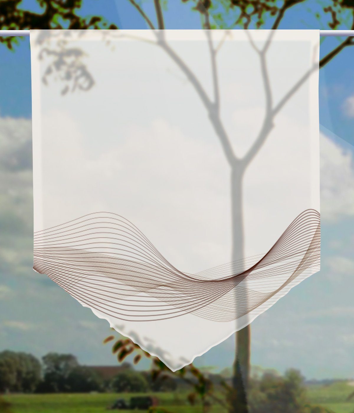 gardinen-for-life Scheibengardine Stream Horizon coffee, Spitzer Scheibenhä günstig online kaufen