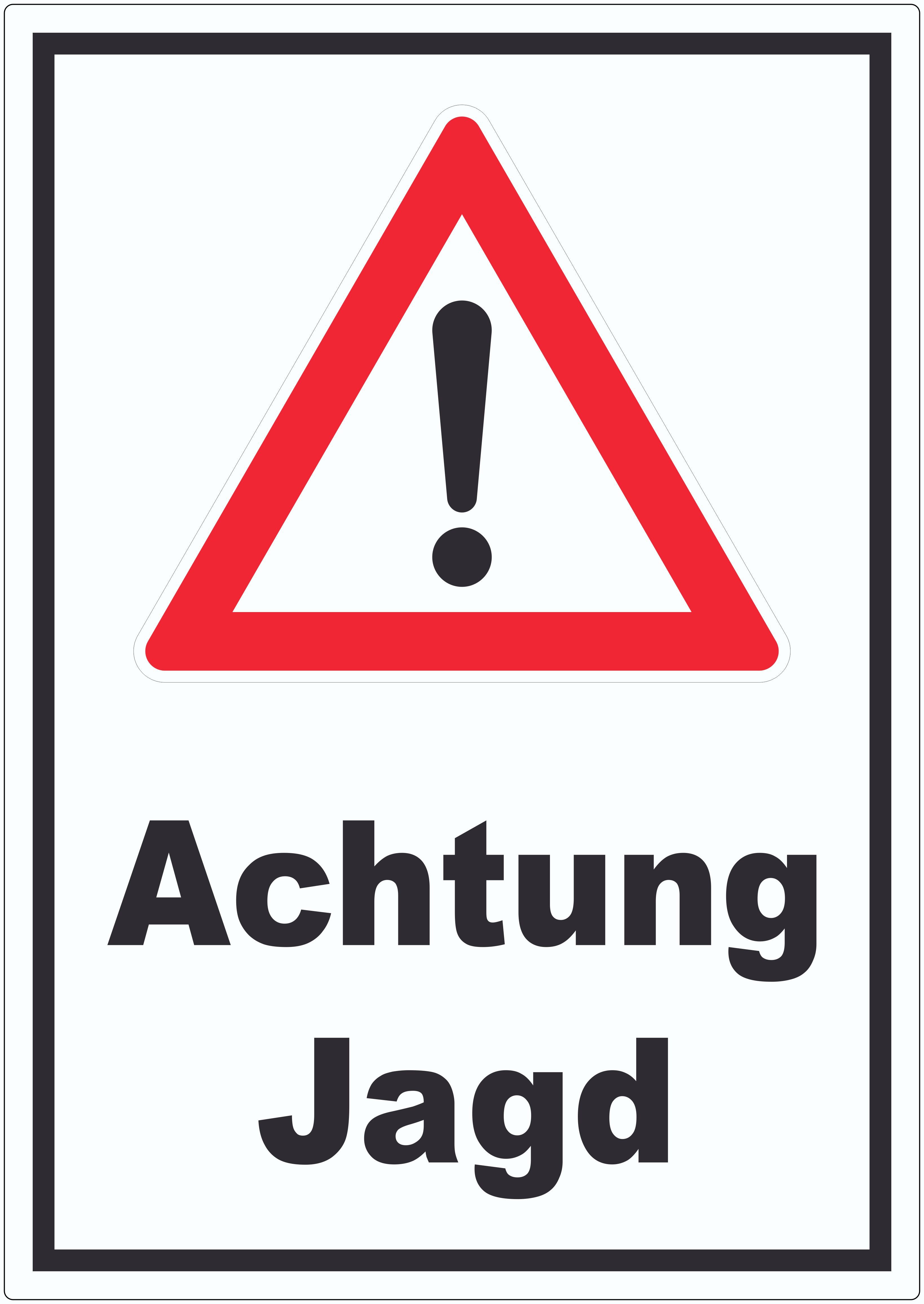 HB-Druck Наклейка Achtung Jagd Наклейка, wetterfest, UV-beständig, kratzfest