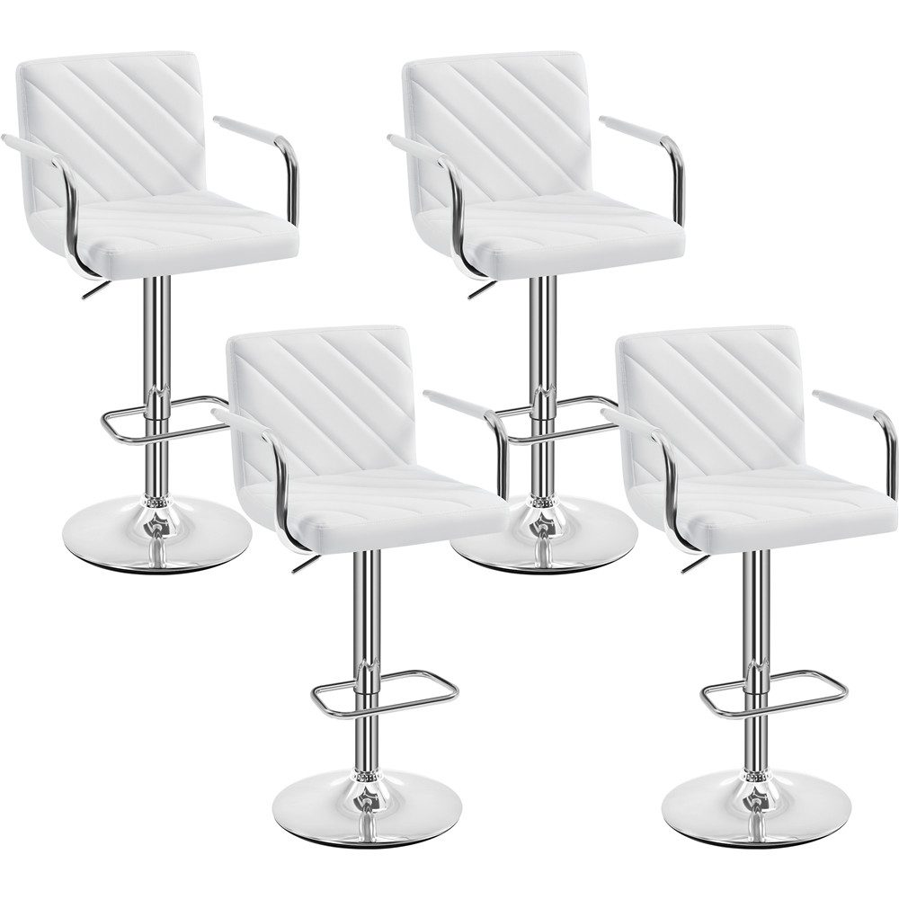 Yaheetech Barhocker 2/4-er Set (4 St), Höhenverstellbarer Barstuhl mit Armlehnen, Sitzhöhe 62,5 cm – 84,5 cm