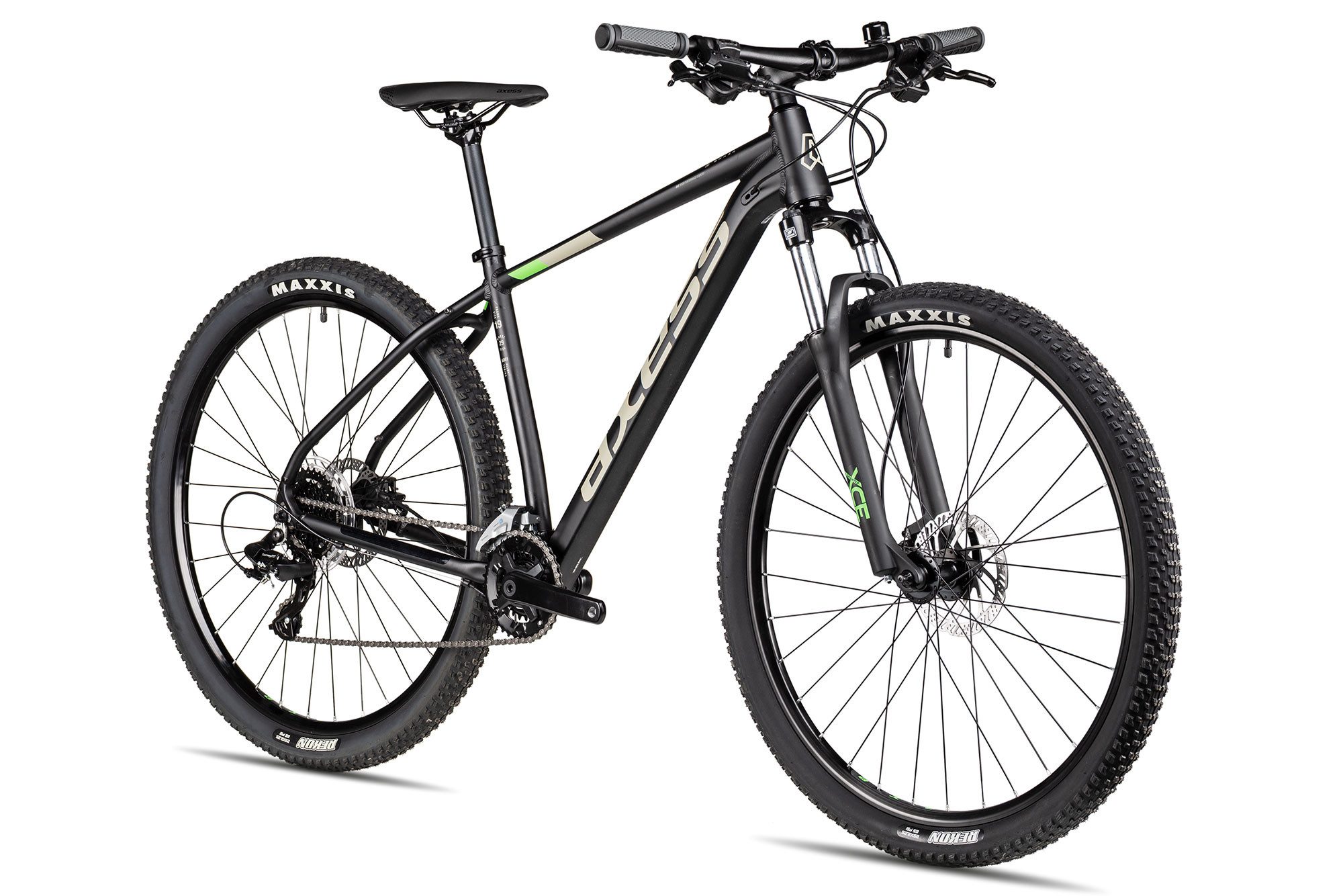 Axess Mountainbike BRASH, 16 Gang Shimano RD-TX800- 8 Schaltwerk, Kettenschaltung, MTB-Hardtail Herrenfahrrad 29 Zoll schwarz/grau