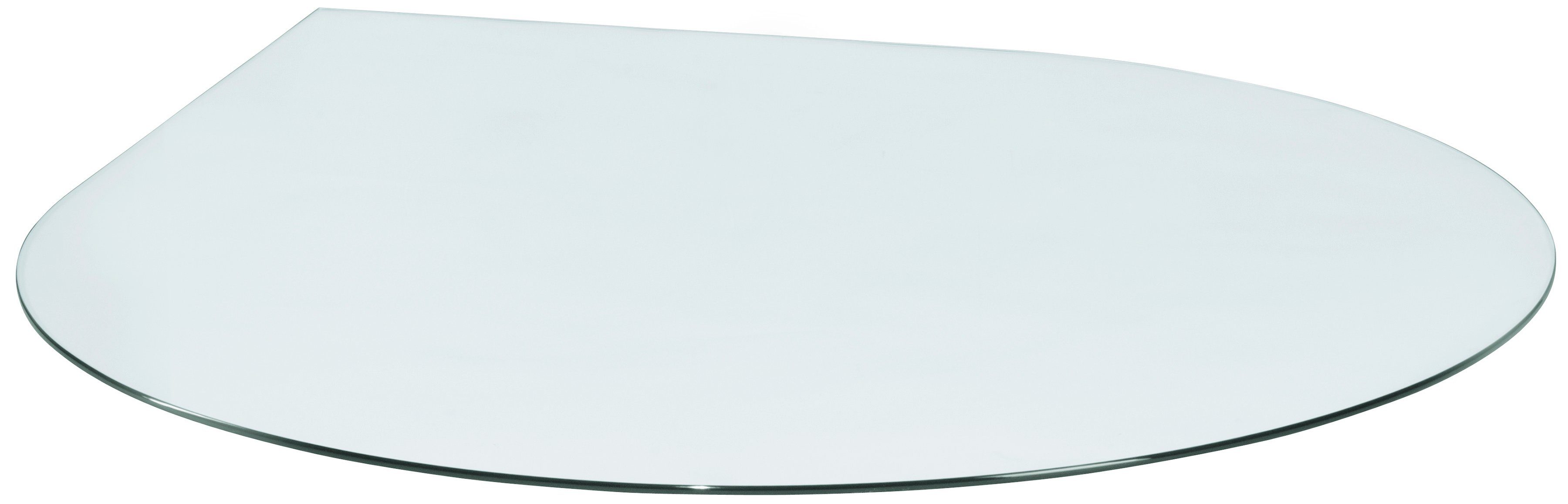 Bodenschutzplatte Heathus Tropfen 120 Glas, Tropfenform, 120 x 120cm, zum Funkenschutz