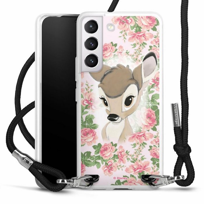 DeinDesign Handyhülle Bambi Disney Offizielles Lizenzprodukt Bambi Flower Child Samsung Galaxy S22 Handykette Hülle mit Band Case zum Umhängen