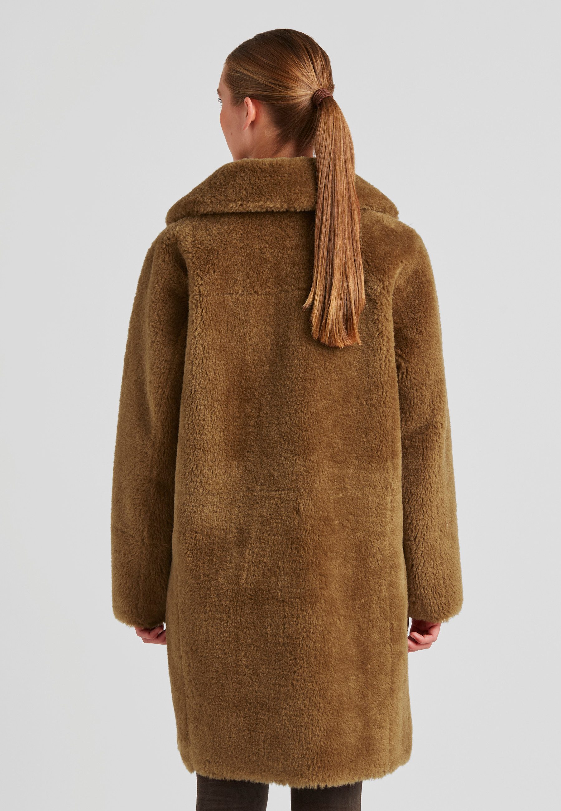 Milestone Fellimitatmantel MSAloe Lässiger Mantel zum Wenden im Suede-Look