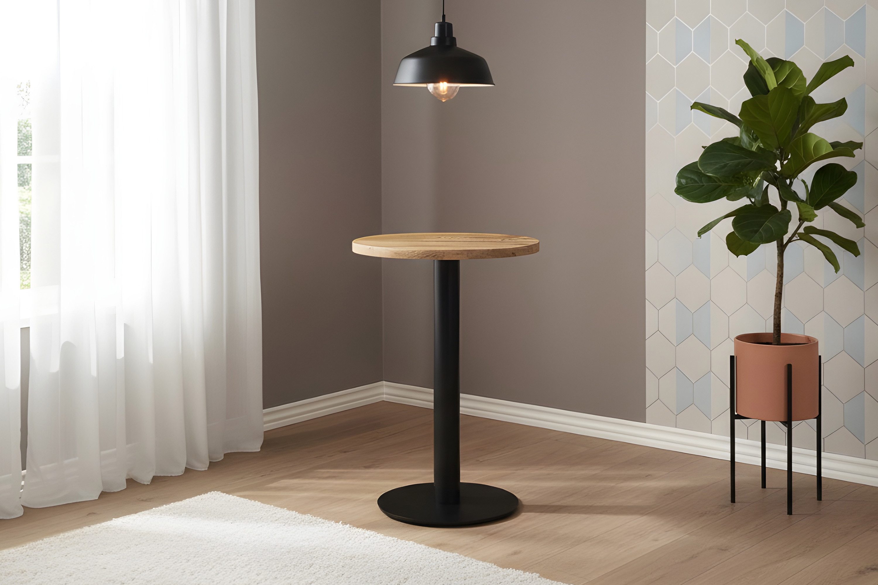 SAM® Esstisch Emilio, Mangoholz, Metallgestell Säulen-Form