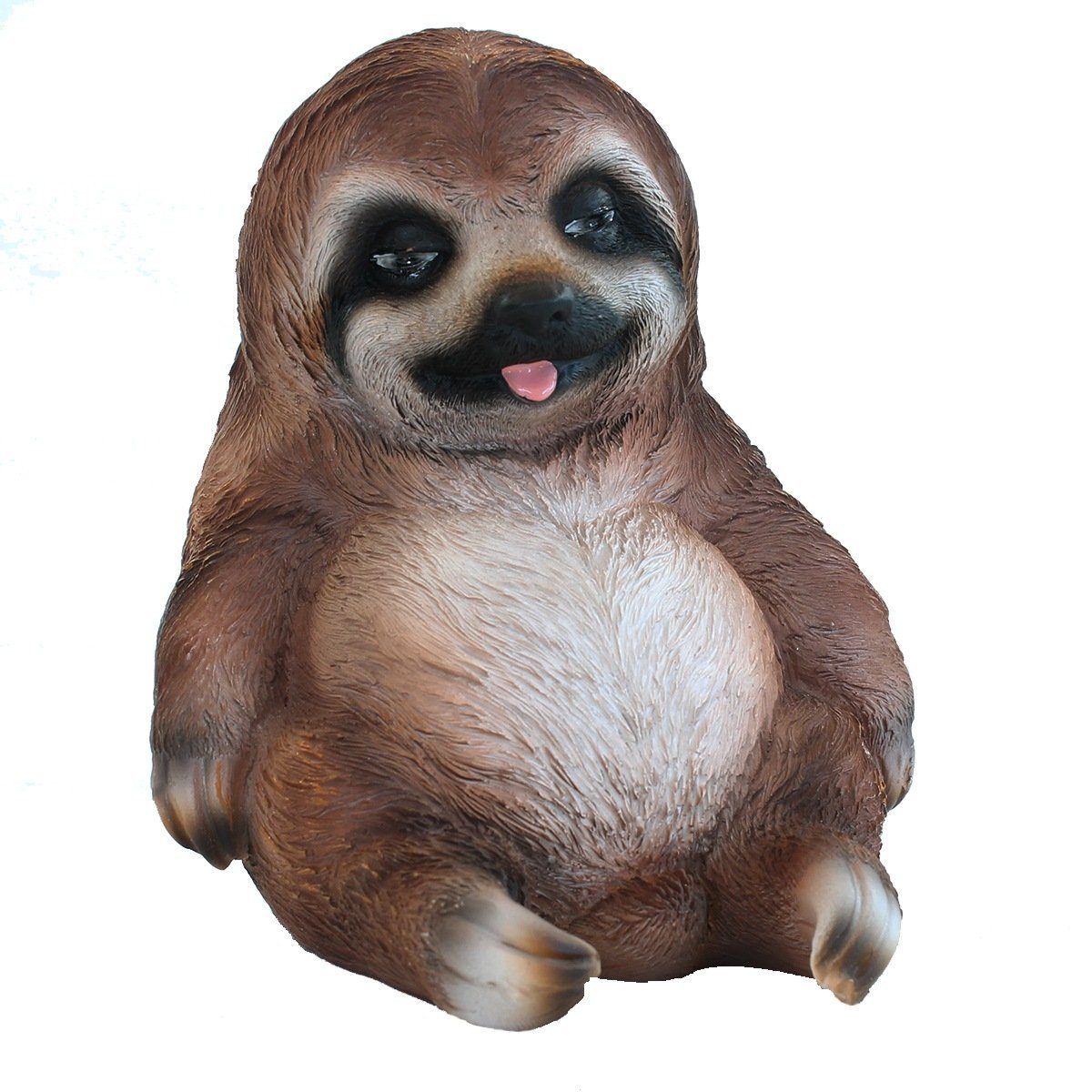 Tierfigur Faultier Figur lustlos sitzend Faultier Deko Faultier Gartenfigur
