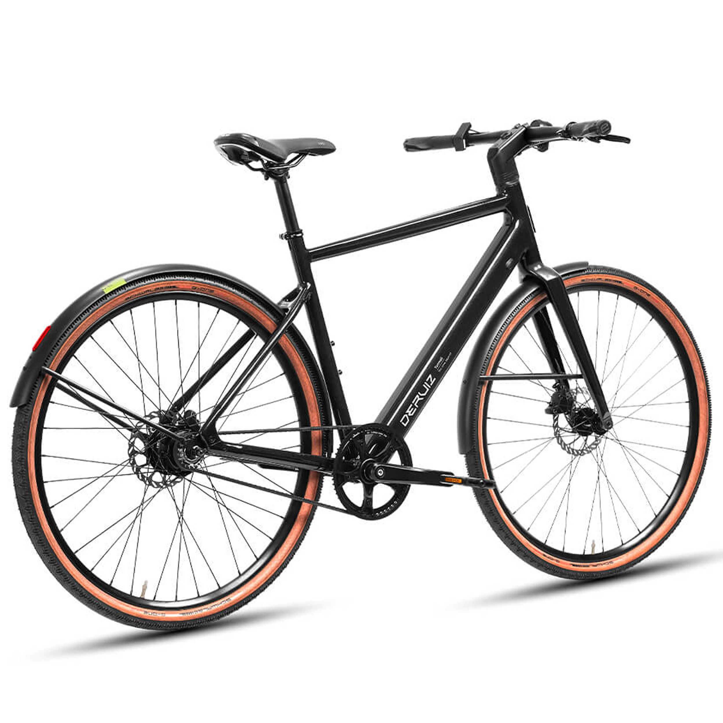 DERUIZ E-Bike Cityrad Turmali 48.5&52&58cm Ebike sale für Damen und Herren, 1 Gang, Heckmotor, 360 Wh, 36v großer Kapazität, nur 18,5kg, Stadtetauglich