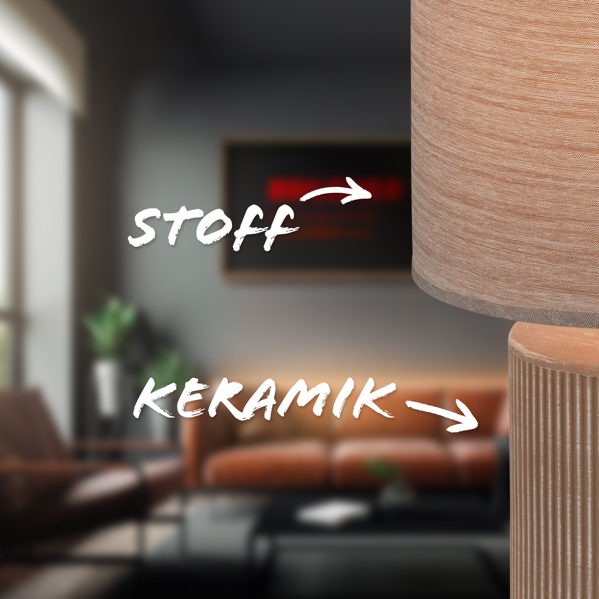Briloner Leuchten Tischleuchte LED Tischlampe Wohnzimmer Keramik Kommodenlampe E14, ohne Leuchtmittel, Tischlampe max. 10W Schlafzimmer Wohnzimmer Nachttisch