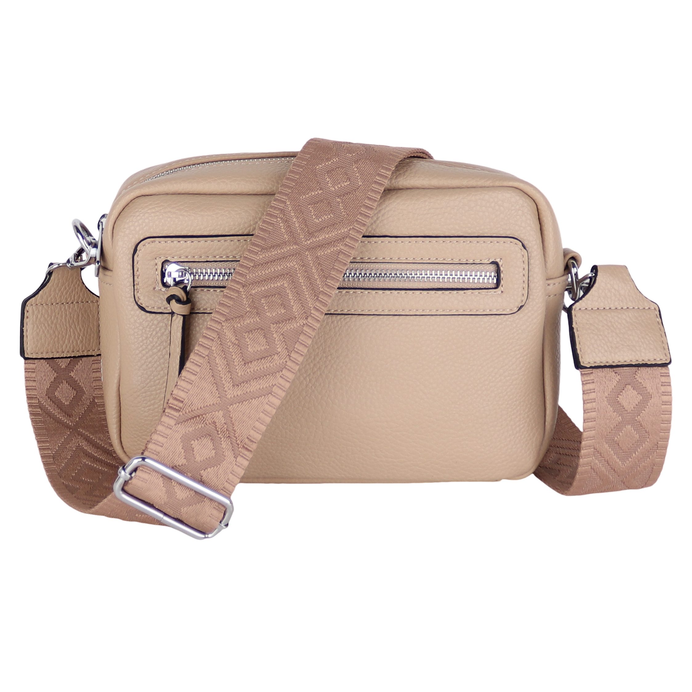 MIRROSI Umhängetasche Damen, Veganleder Crossbody Tasche Bag, Schultertasche (inkl. 1 Münzbeutel und 2 Wechselgurte, 26x16x8cm (BXHXT), gemusterten & verstellbaren Schulterriemen
