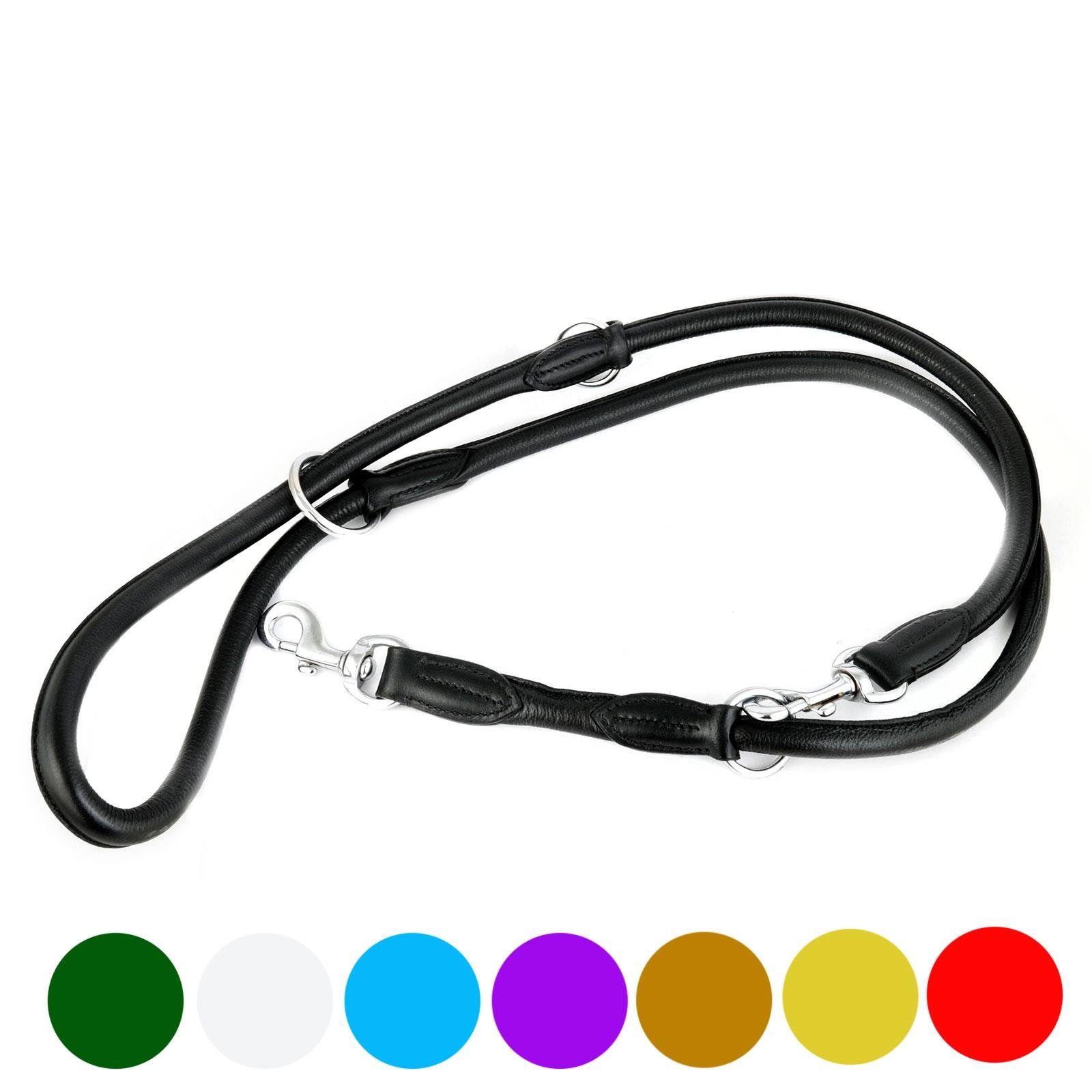 Monkimau Hundeleine Verstellbare Führleine aus echt Leder, Leder (Packung)