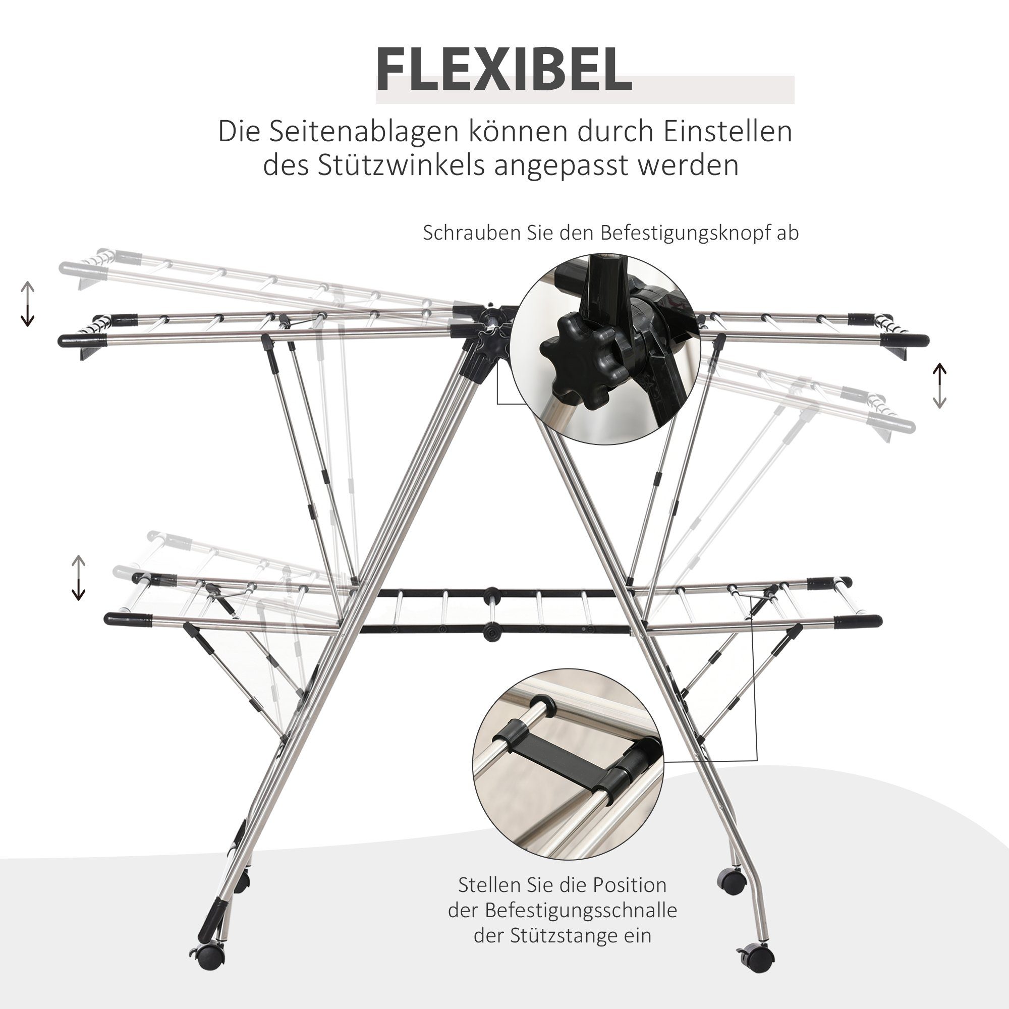 JJC 35mm Filmtrockengestell Edelstahl - Für 135, 120 & 4x5 Negative