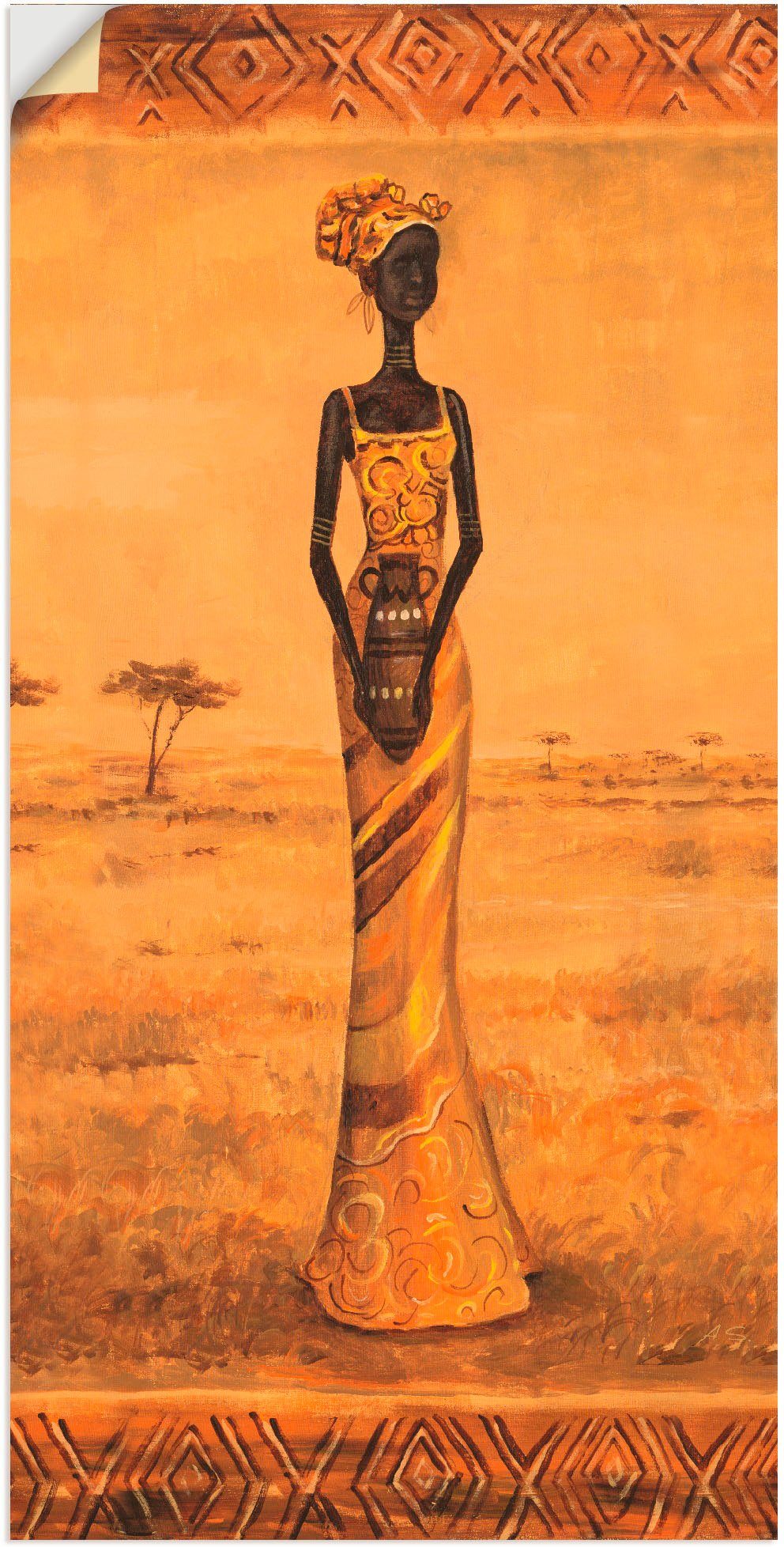 Artland als Leinwandbild, Poster Wandaufkleber Größen Eleganz in St), Alubild, Afrikanische Frau oder II, (1 Wandbild versch.
