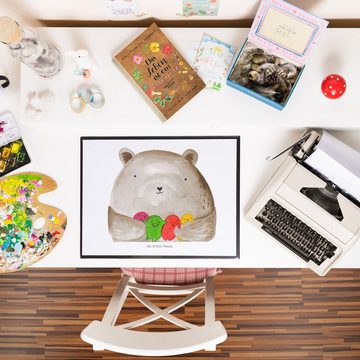 Mr. & Mrs. Panda Schreibtischunterlage Bär Gefühl - Weiß - Geschenk, Schreibtischunterlage Groß, Bürobedarf, (1 tlg)
