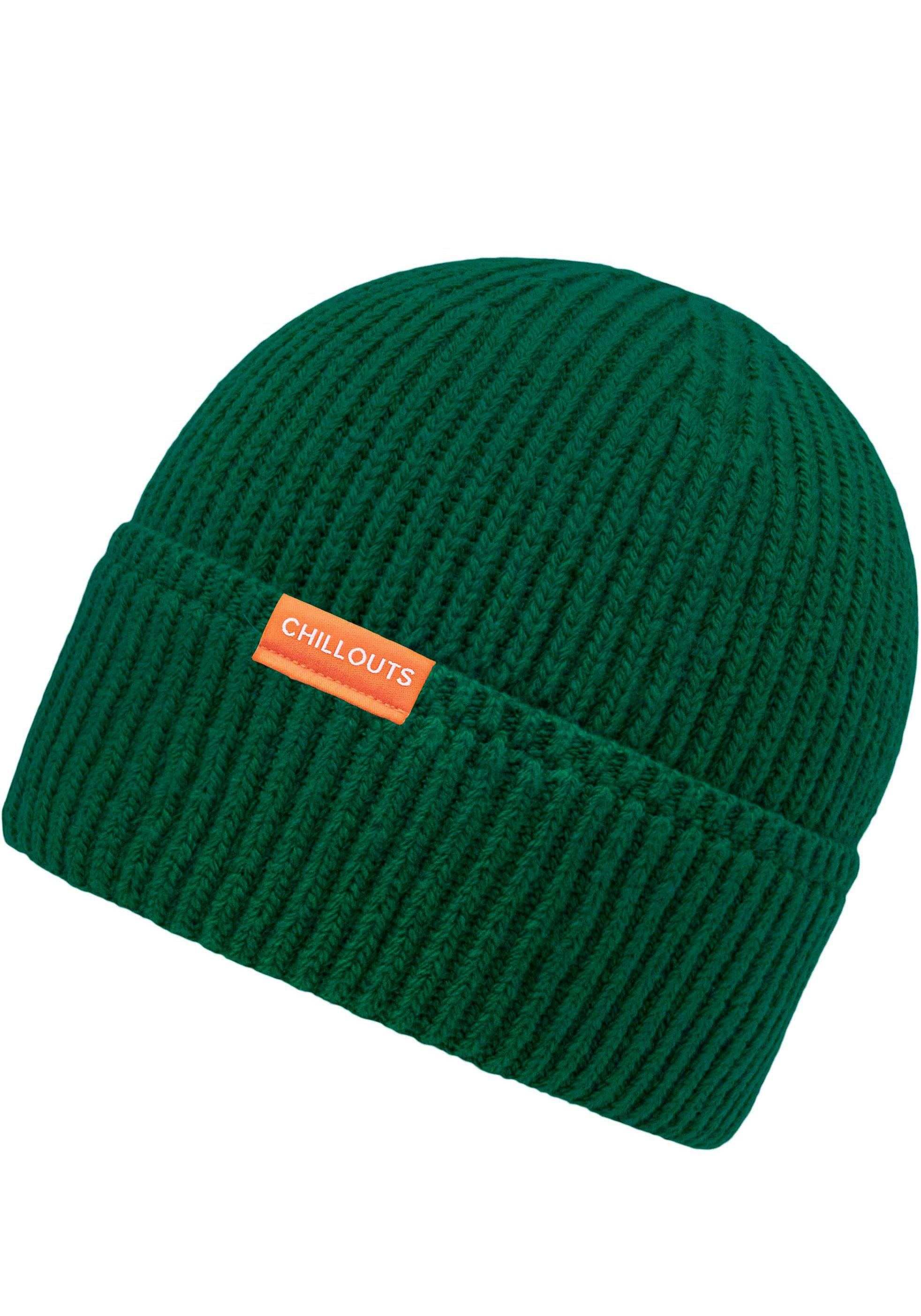 Baumwoll-Anteil chillouts Matty Strickmütze hohem green Hat Mit