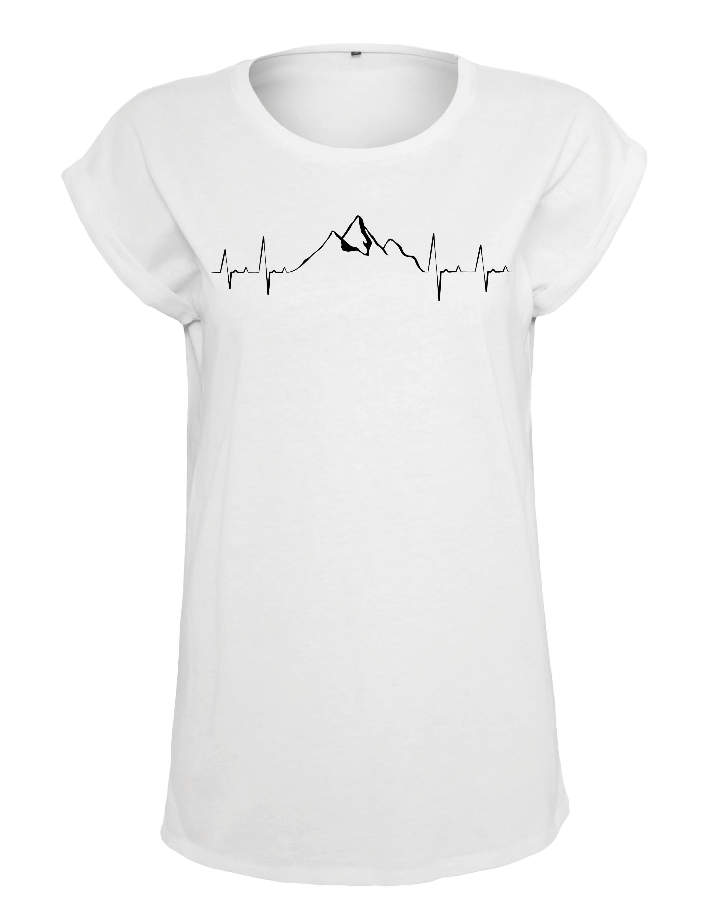 Youth Designz Print-Shirt Heartbeat Mountain Damen T-Shirt als Statement Geschenk Frauen Motiv mit stylichen Berg Aufdruck für Frauen