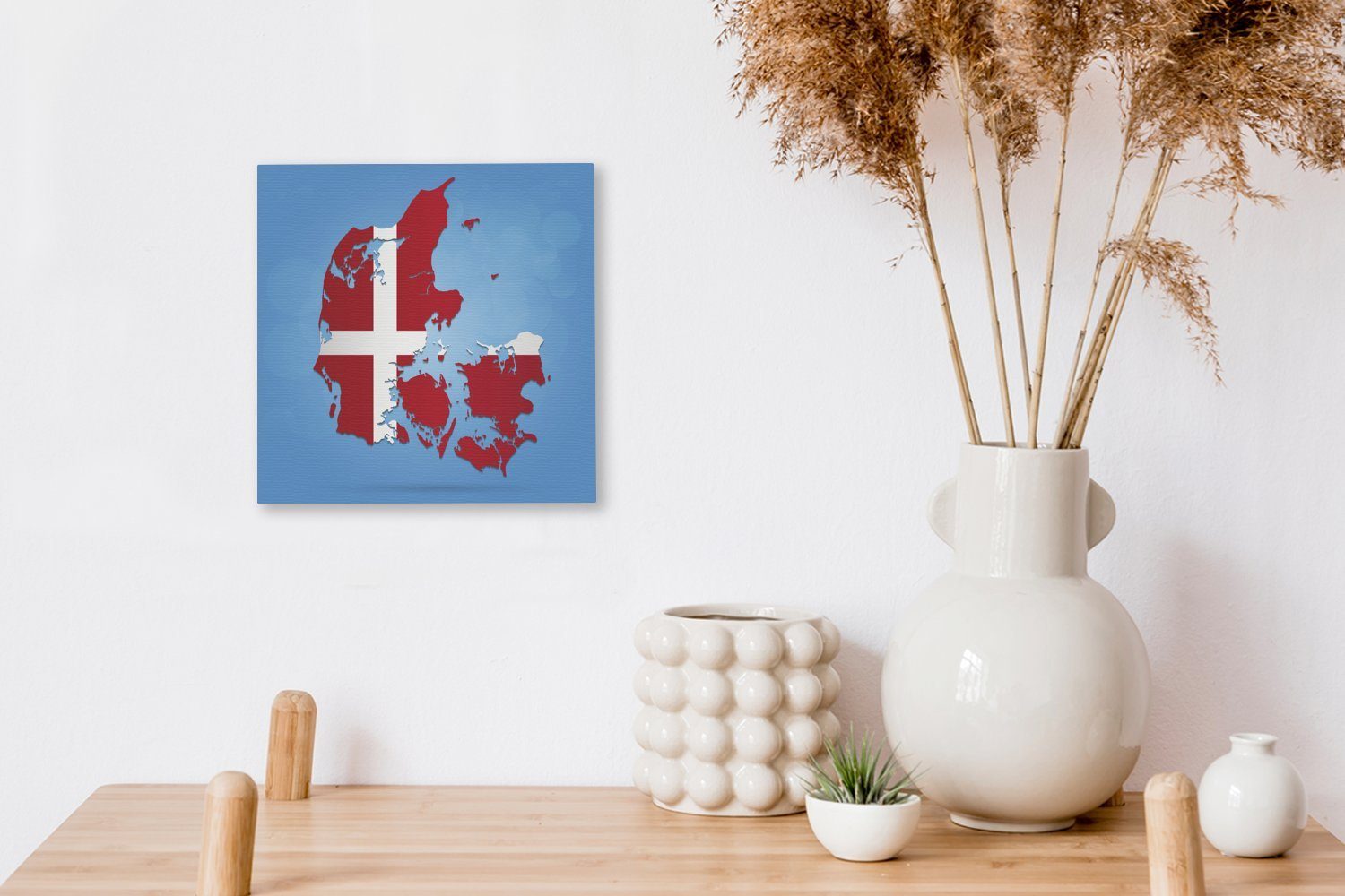 den Farben Leinwandbild Bilder Dänemark Leinwand Schlafzimmer Wohnzimmer OneMillionCanvasses® Illustration der (1 Flagge, für in von St),