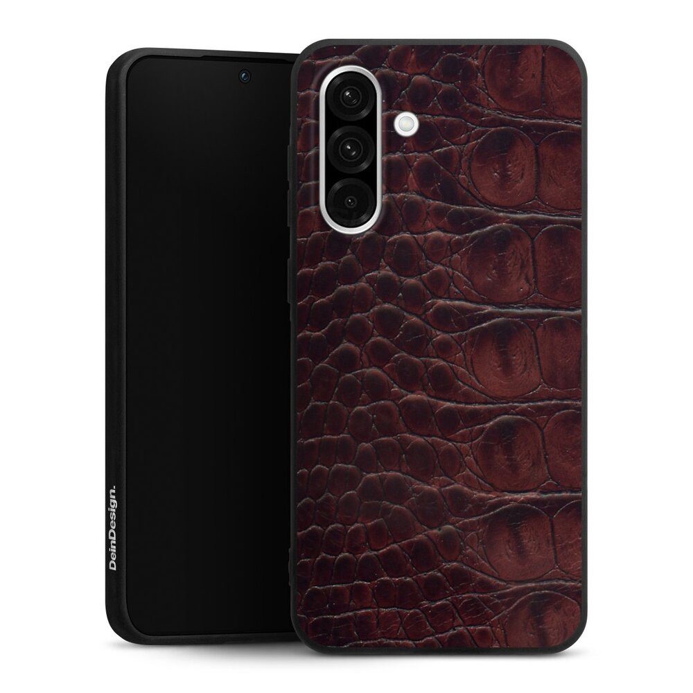 Handyhülle Krokodil Leder Animalprint Croco dark brown