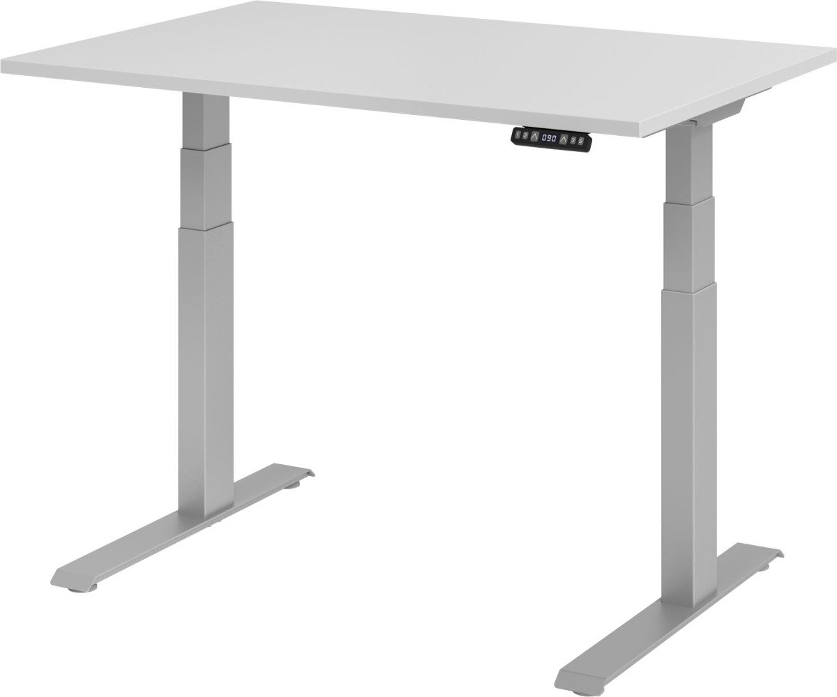 Schreibtisch Sitz-Steh-Schreibtisch elektrisch 120x80cm Grau/Silber