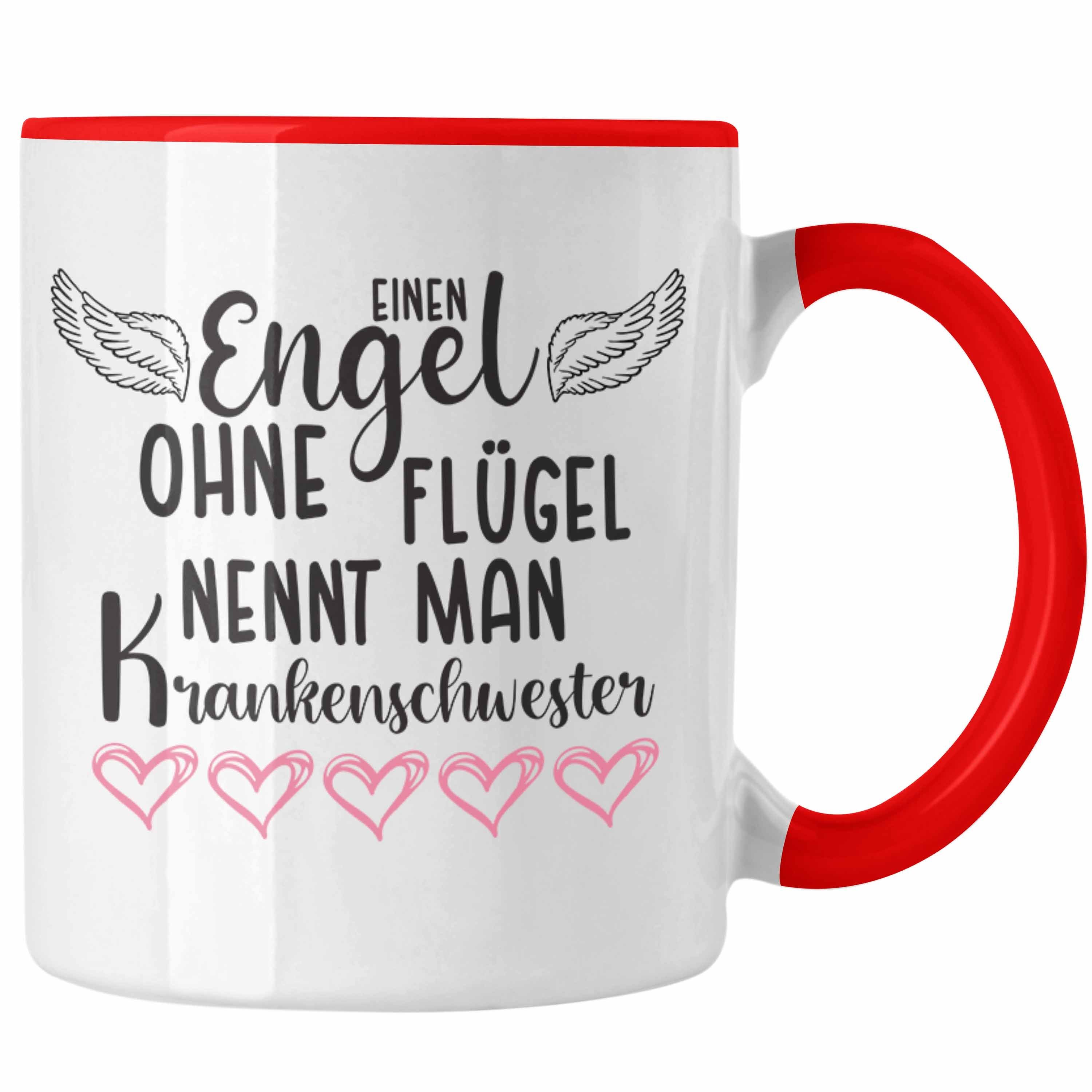 Dankeschön Geschenk - Krankenschwester Trendation Geschenke Lustig Krankenschwestern Trendation Spruch Tasse Rot Tasse