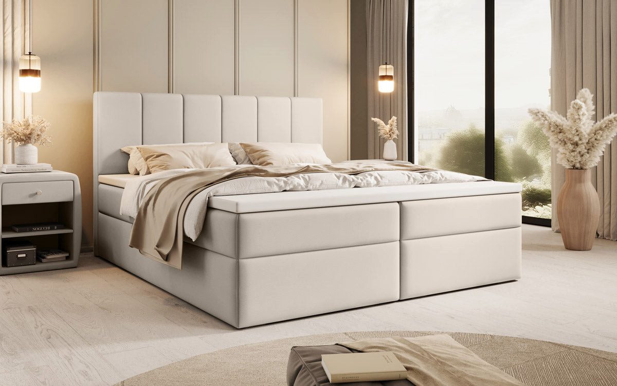 Luxusbetten24 Boxspringbett Aurelia Stoff, mit Stauraum günstig online kaufen
