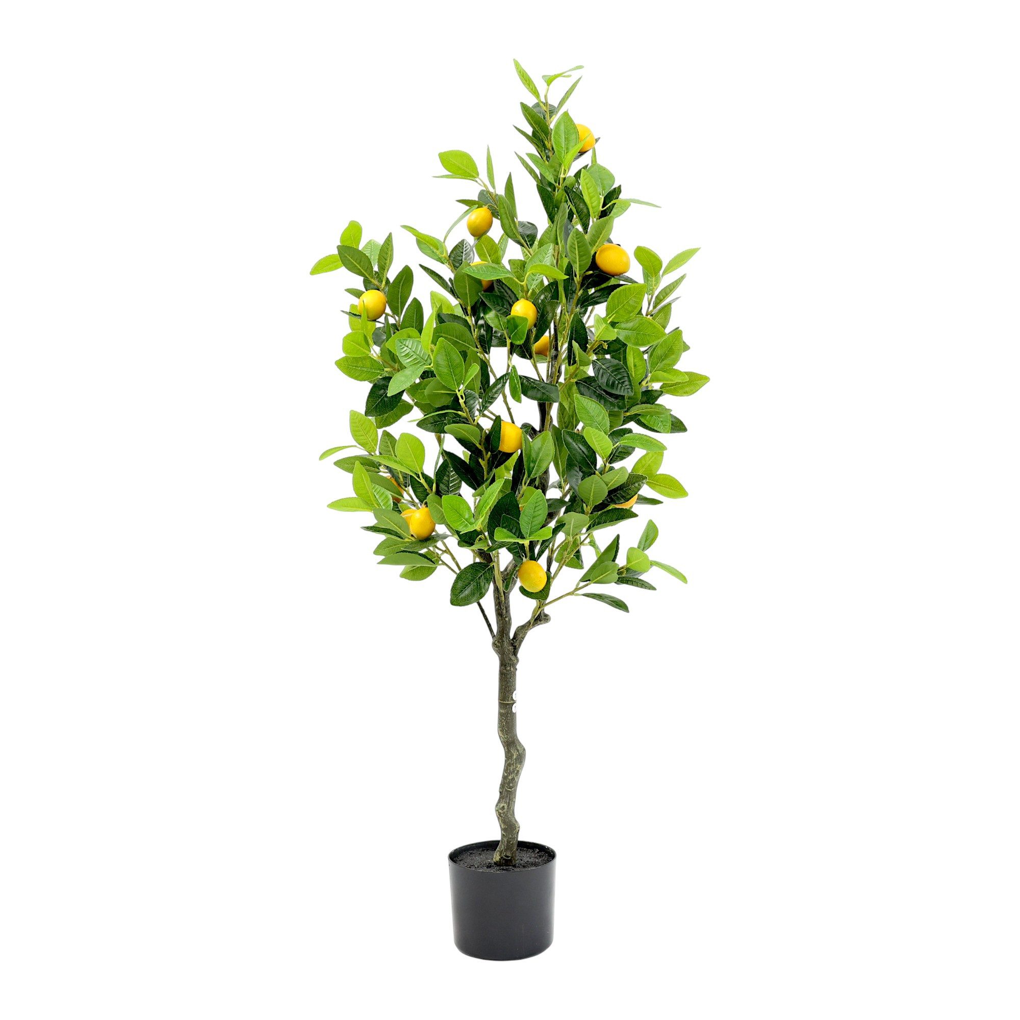 Kunstpflanze künstlicher Zitronenbaum Zitronenpflanze im Topf mit Früchten Zitrone, Arnusa, Höhe 120 cm, Kunstbaum Mediterran sehr realistisch