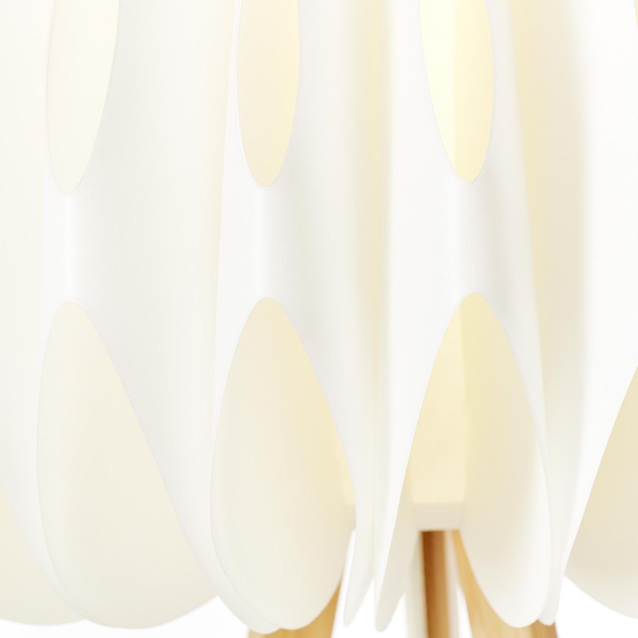 Bambus/Kunststoff Stehlampe Lampe, dreibeinig holz Inna hell/weiß, Inna, Brilliant Standleuchte,