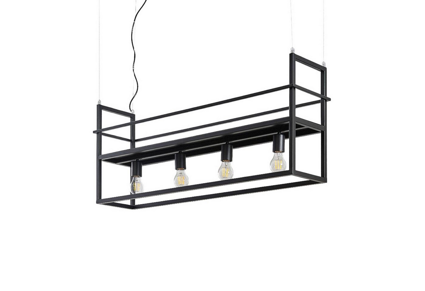 Lindby Hängeleuchte Grisela, Metall, Schwarz IP20, 4 x 15 W LED