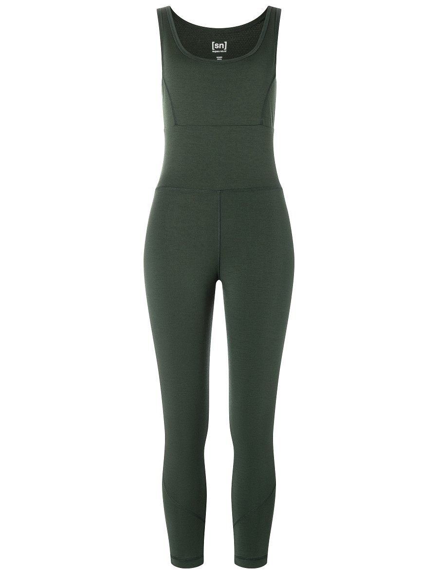 SUPER.NATURAL Jumpsuit Merino Overall W LIQUID FLOW OVERALL Mesh Einsatz hinten, Merino-Materialmix