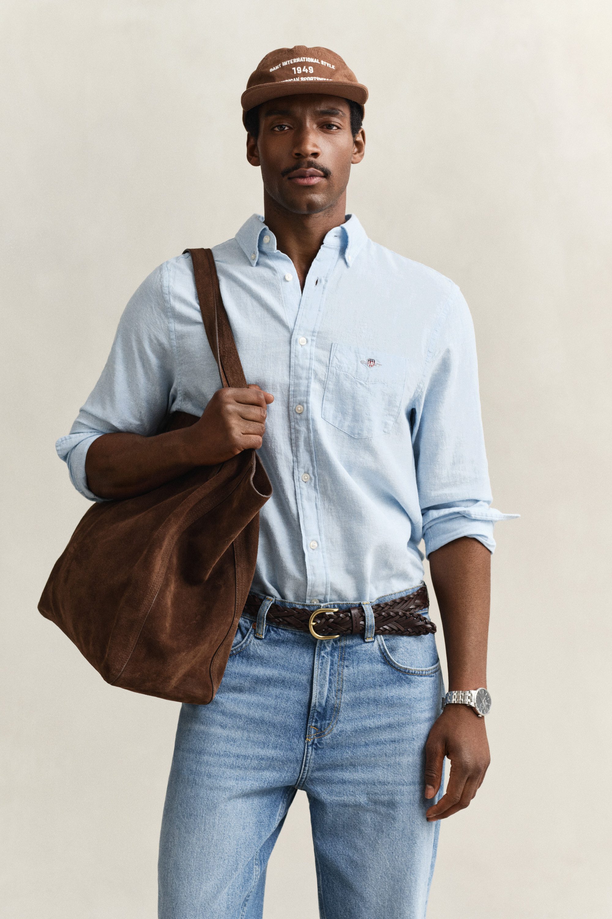 Gant Langarmhemd REG COTTON LINEN SHIRT