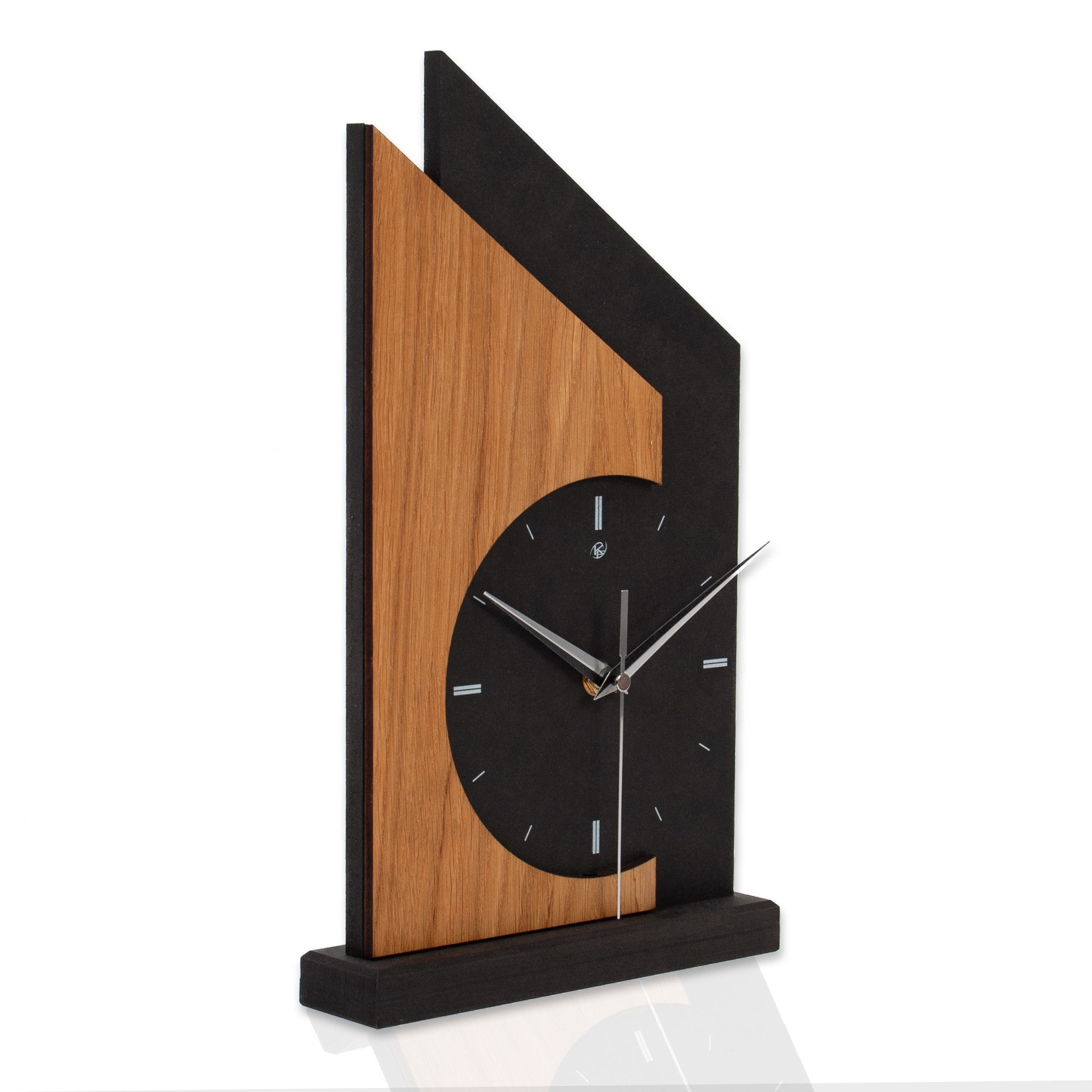 Kreative Feder Standuhr Standuhr „Skyscraper“ aus Holz, schwarze Tisch-Uhr günstig online kaufen