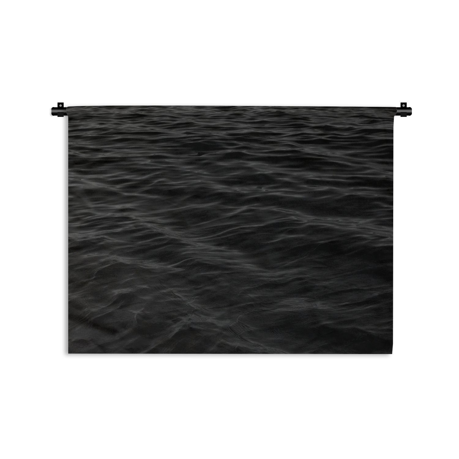 MuchoWow Wanddekoobjekt Wellen - Wasser - Schwarz - Weiß, Wanddeko für Wohnzimmer, Schlafzimmer, Kleid, Wandbehang, Kinderzimmer