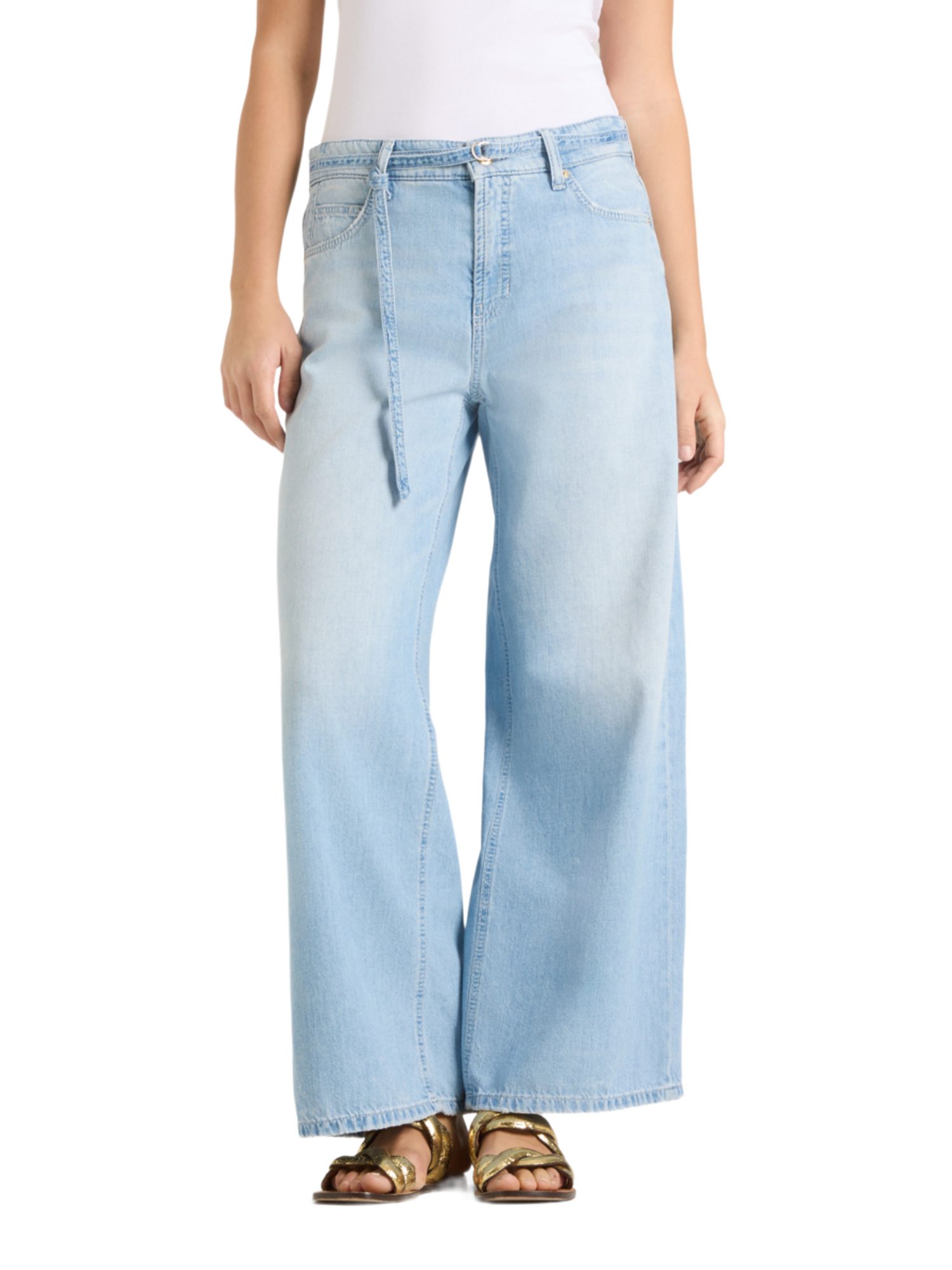 Cambio Stretch-Hose blau,Casual,Baumwolle,Unifarben,Weit